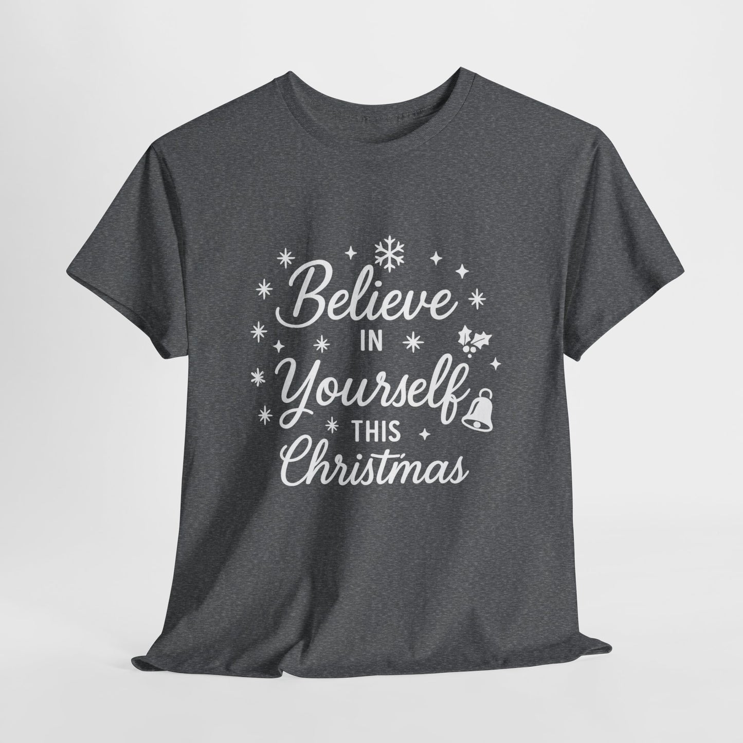 Women's Believe in the Magic Christmas Shirt, Santa Hat Holiday Tee for Women