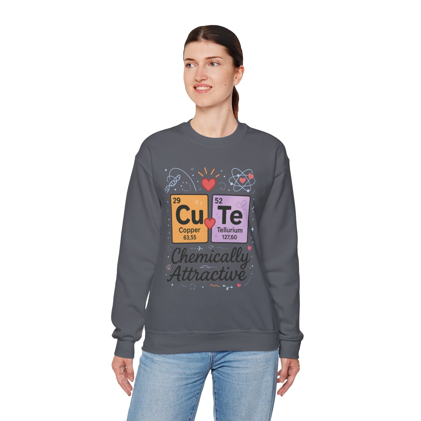 Cute Chemistry Sweatshirt for Women, Periodic Table Sweatshirt, Chemistry Gift for Her, Gift for Science Lovers, Valentine's Day Sweatshirt