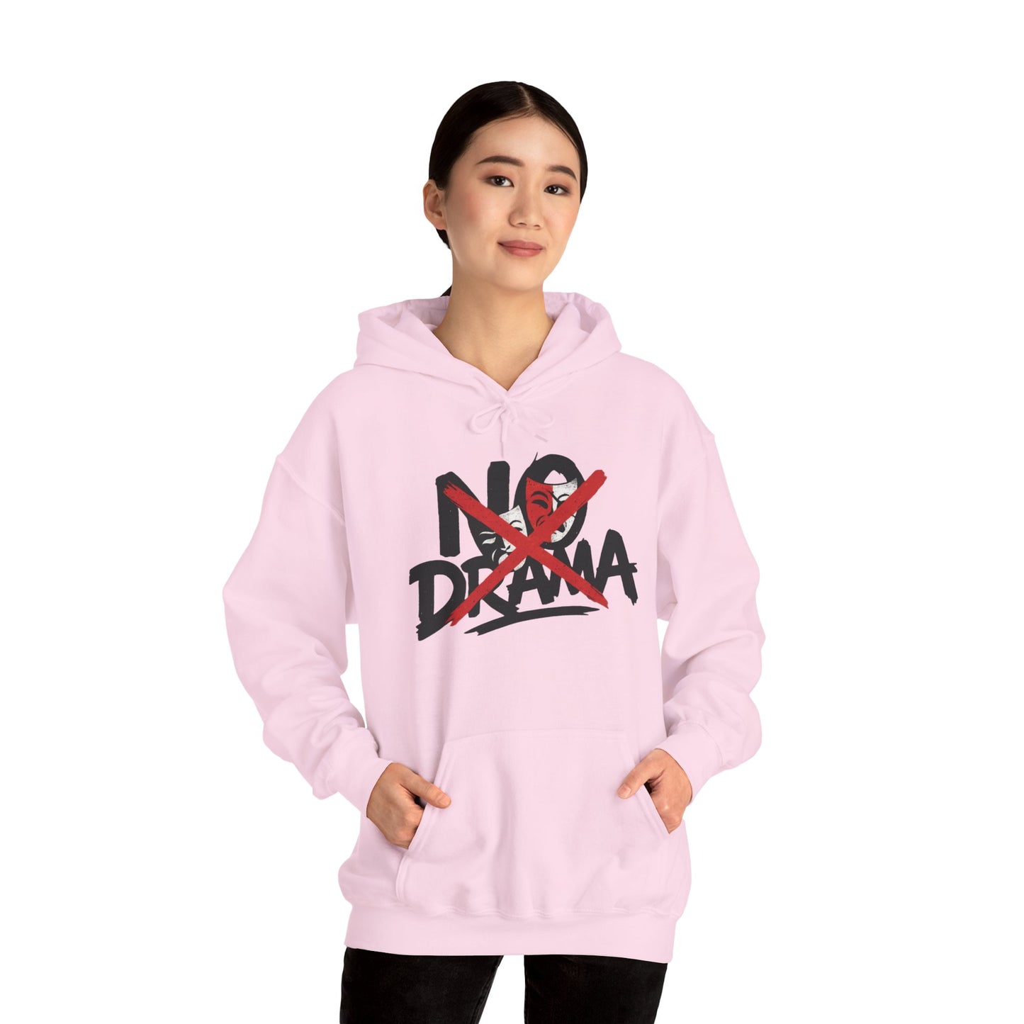 No Drama Womens Hooded Sweatshirt, Cozy Hoodie, Casual Gift, Relaxed Style, Everyday Wear, Funny Sweatshirt