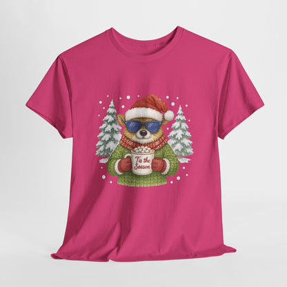 Women's Tis the Season Christmas T-Shirt, Cool Reindeer Holiday Tee
