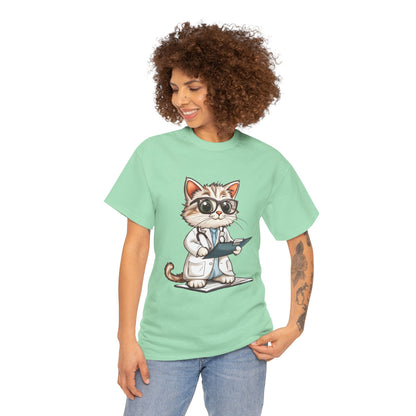 Funny Doctor Cat T-Shirt, Unisex “The Pawscription is Ready” Tee, Cute Veterinary Gift, Medical Student Shirt, Animal Doctor Graphic Tee