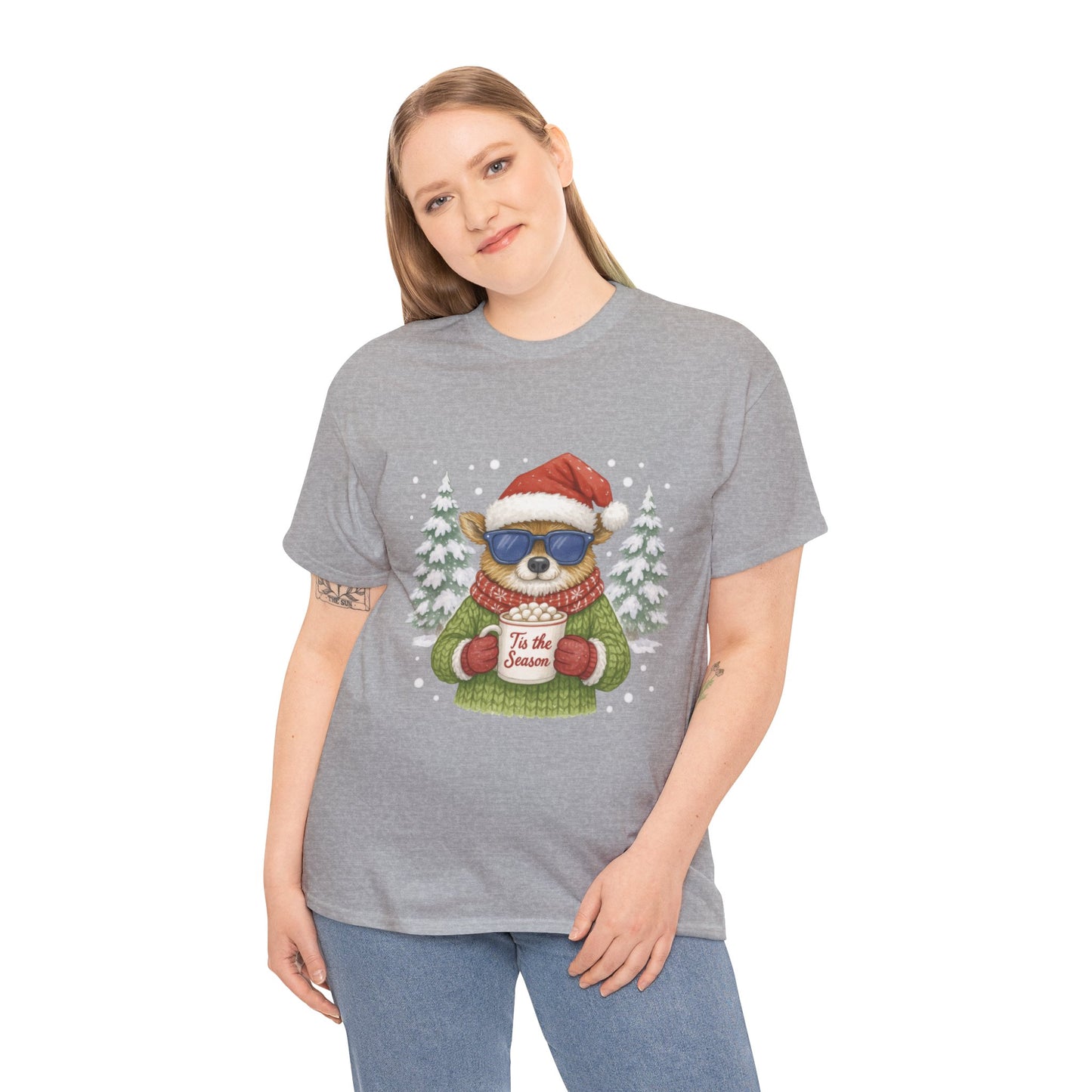 Women's Tis the Season Christmas T-Shirt, Cool Reindeer Holiday Tee