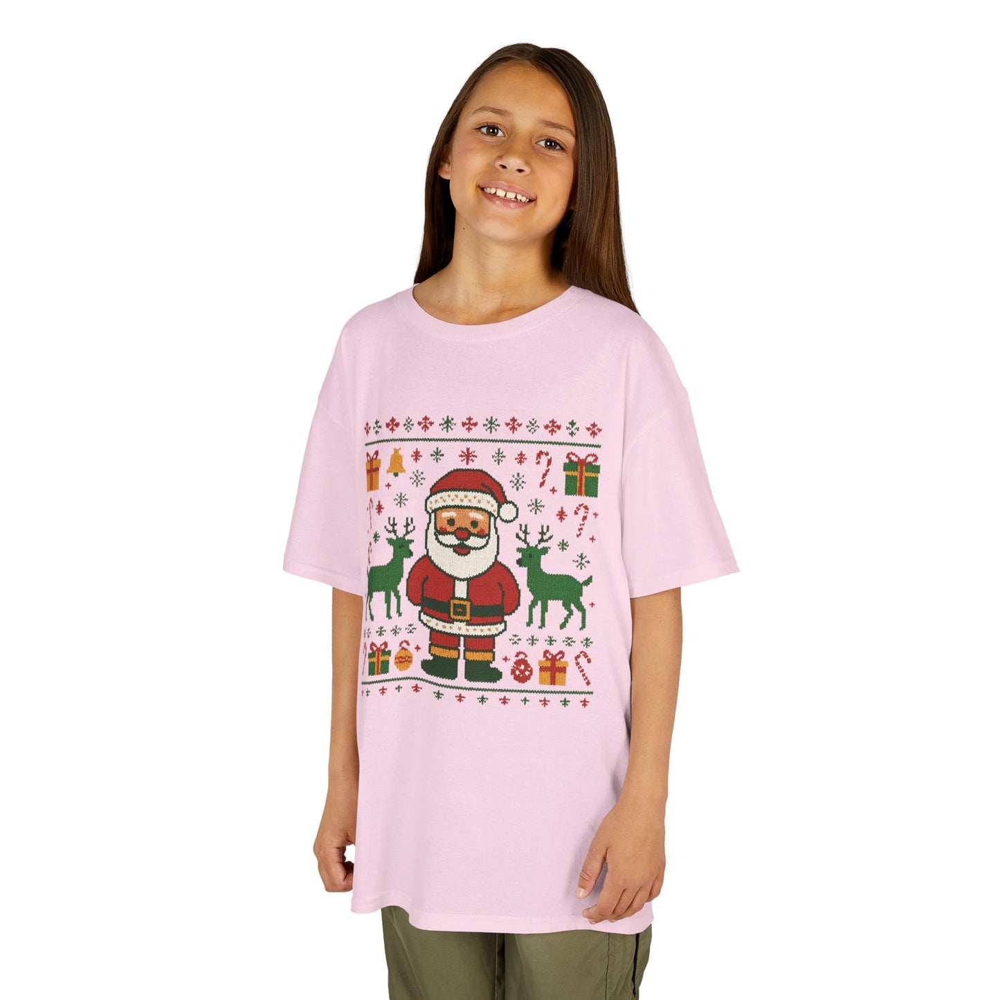 Kids Santa Christmas Shirt, Holiday Style Kids Sweater