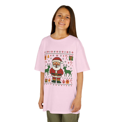 Kids Santa Christmas Shirt, Holiday Style Kids Sweater