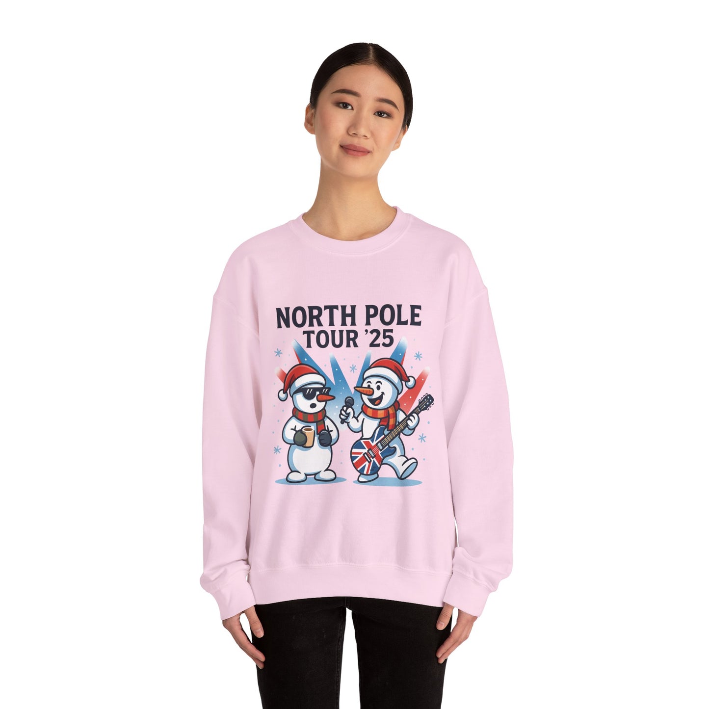 North Pole Tour 25 Women's Christmas Sweatshirt, Funny Rock Holiday Jumper