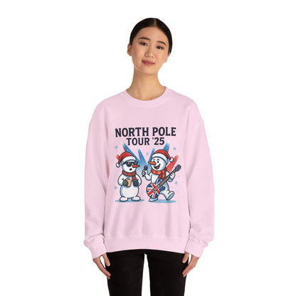 North Pole Tour 25 Women's Christmas Sweatshirt, Funny Rock Holiday Jumper