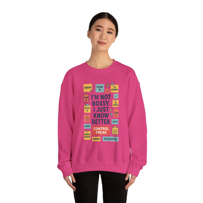 Funny Womens Control Freak Sweatshirt, Bold Sarcastic Quote Pullover, Ideal Gift for Bossy Friends, Funny Womens Sweatshirt