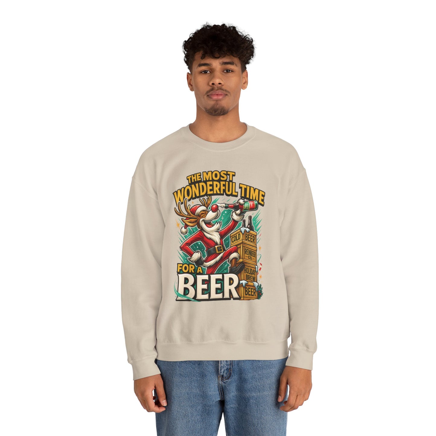Funny Christmas Beer Sweatshirt, The Most Wonderful Time for a Beer