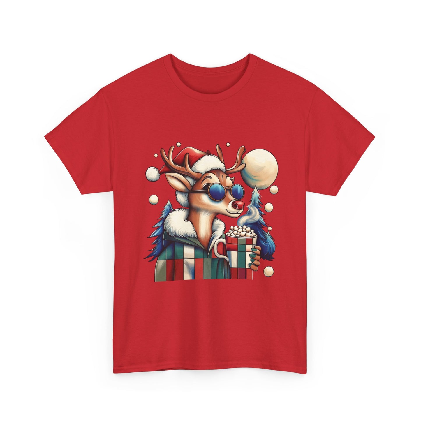 Cool Reindeer Christmas T-Shirt, Funny Holiday Shirt for Men