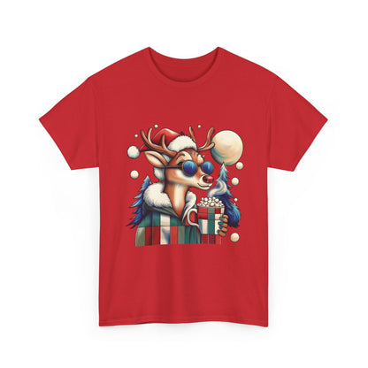 Cool Reindeer Christmas T-Shirt, Funny Holiday Shirt for Men