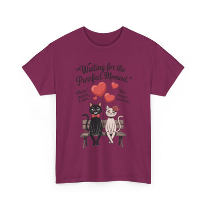 Cute Cat Lovers Tee, Womens Heavy Cotton Tee for Pet Owners, Funny Cat Shirt, Gift for Cat Lovers, Casual T-Shirt, Animal Art Tee