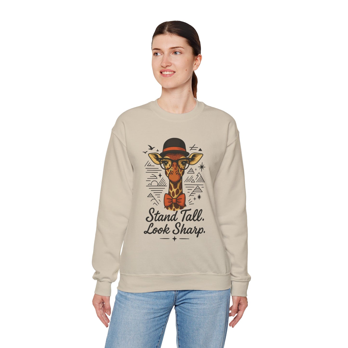 Stylish Giraffe Sweatshirt - Stand Tall, Look Sharp, Unisex Sweater for Animal Lovers, Cozy Gift, Fun Fashion for All Seasons