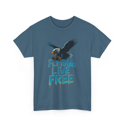 Fly High Live Free Eagle Graphic Mens T-Shirt, Eagle Tee, Fly Free Tee, Wild Flight
