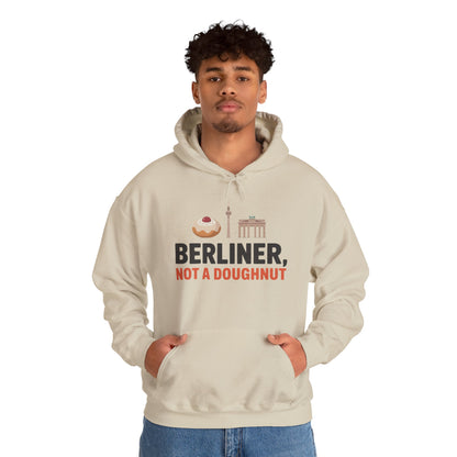 Mens Heavy Blend™ Hooded Sweatshirt, Berliner Not a Doughnut Funny Berlin Hoodie for Men
