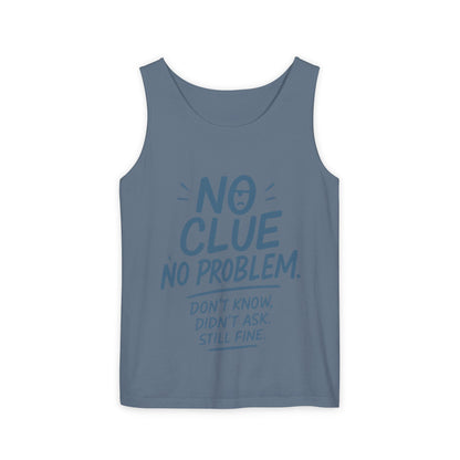 Funny No Clue Mens Tank Top, No Problem Quote, Dont Know Didnt Ask Slogan Tee, Workout Sleeveless Gym Shirt, Relaxed Fit Gift for Him