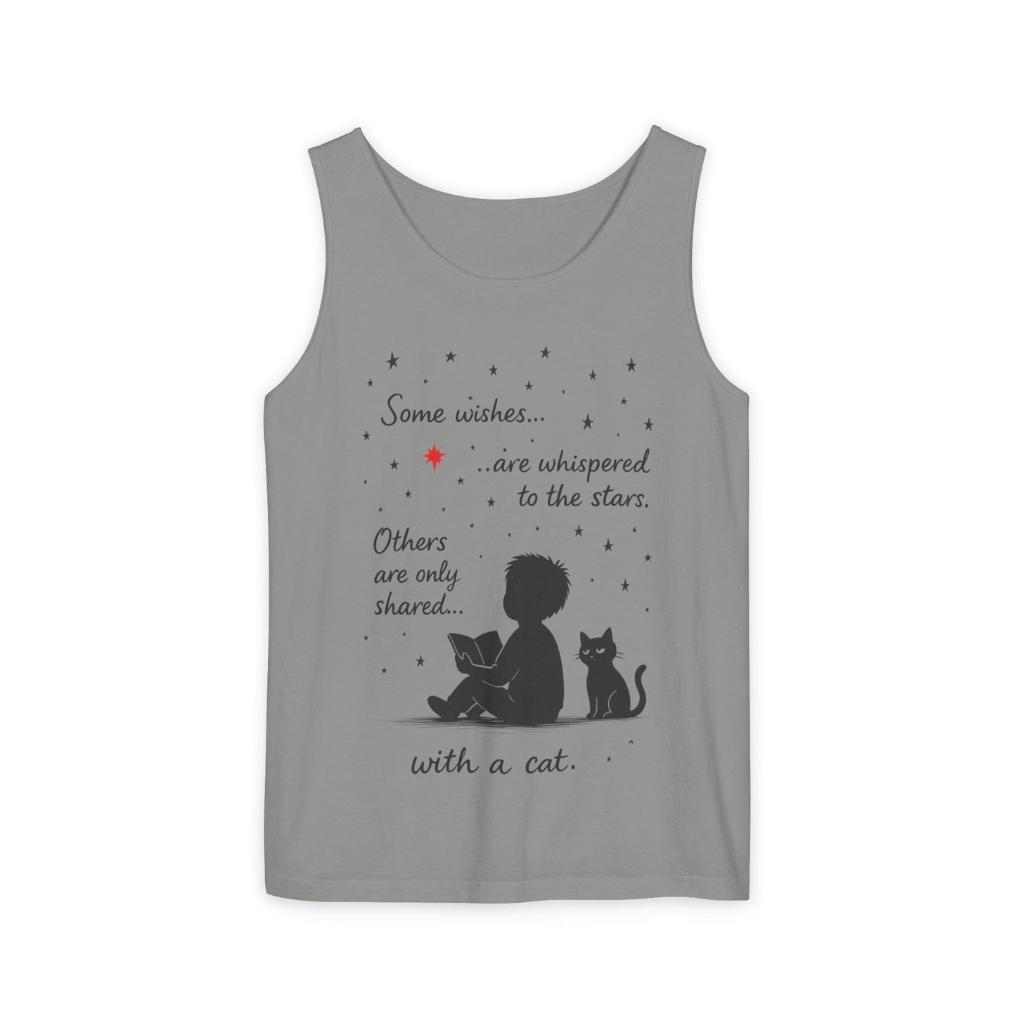 Whimsical Cat Lover's Tank Top, Inspirational Quote Top, Womens Garment-Dyed Summer Shirt, Gifts for Cat Moms, Casual Wear, Pet [...]
