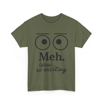 Funny Unisex Heavy Cotton Tee - 'Meh' Graphic Shirt, Casual Wear, Gift for Friends, Humor Tee, Everyday Outfit