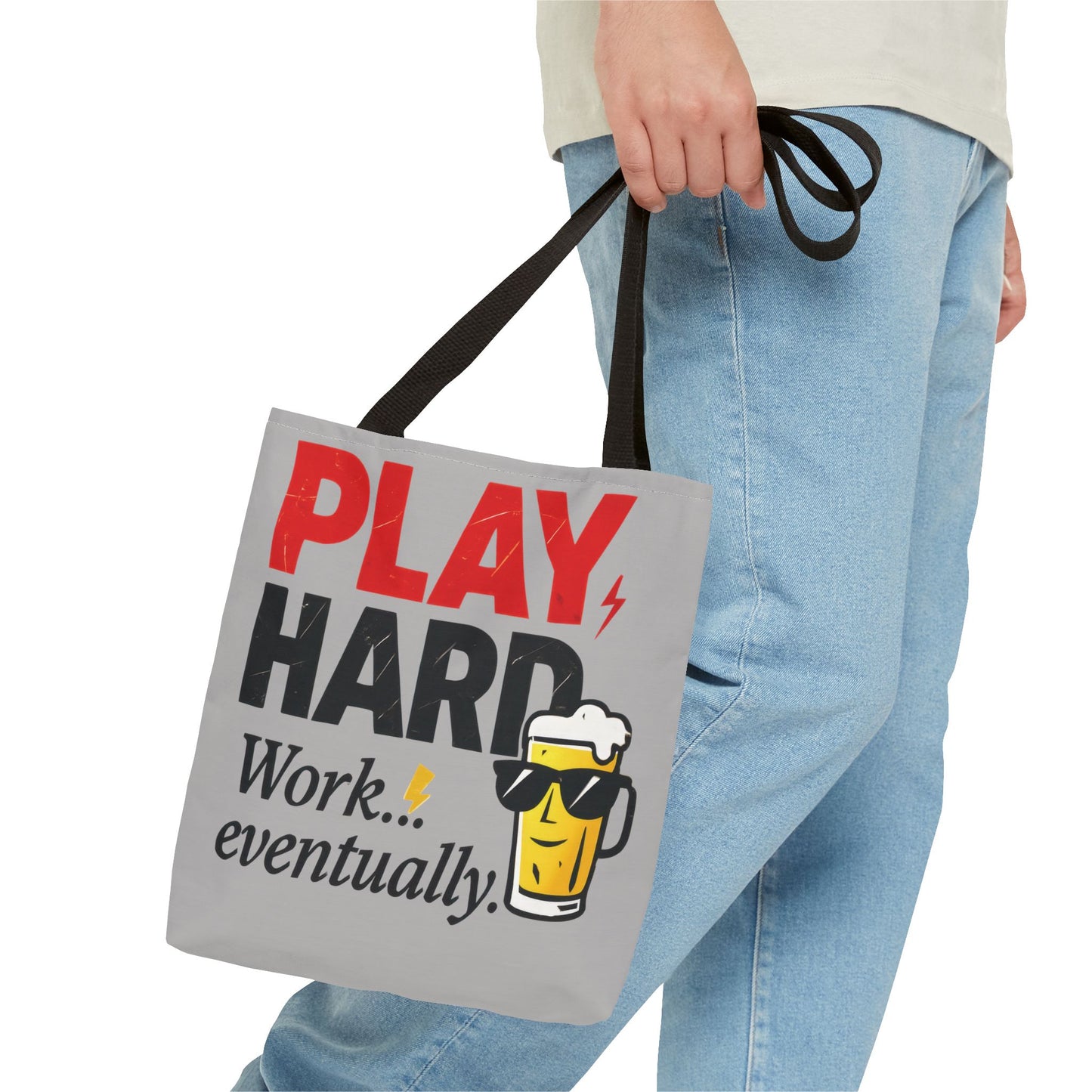 Play Hard Tote Bag - Fun, Stylish, Tote for Work & Play, Summer, Gift, Beach Bag, Everyday Carry, Beach Weekender Bag, large canvas bag