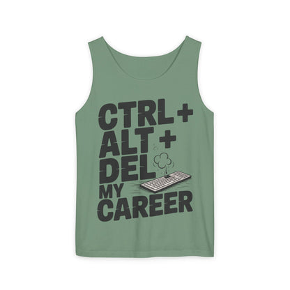 Ctrl Alt Del My Career Men's Tank Top, Funny Geek Sarcastic Office Humor Summer Shirt