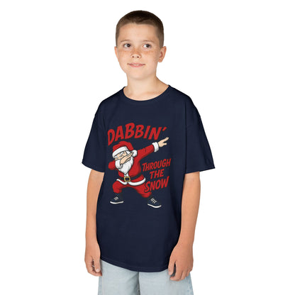 Dabbin Santa Youth Christmas T-Shirt, Funny Holiday Tee for Boys