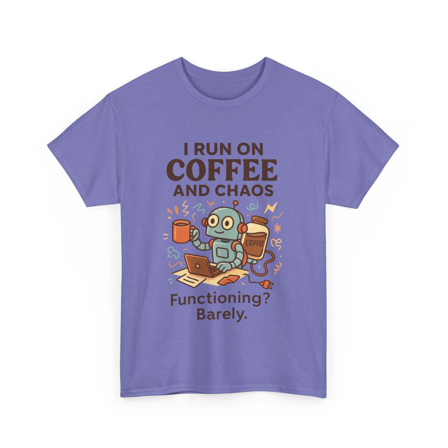 I Run on Coffee and Chaos Unisex Heavy Cotton Tee, Funny Coffee Lover Shirt, Gift for Him/Her, Work from Home Humor Tee, Relaxed Fit [...]