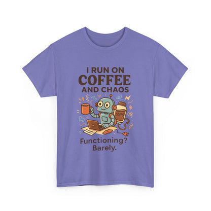 I Run on Coffee and Chaos Unisex Heavy Cotton Tee, Funny Coffee Lover Shirt, Gift for Him/Her, Work from Home Humor Tee, Relaxed Fit [...]