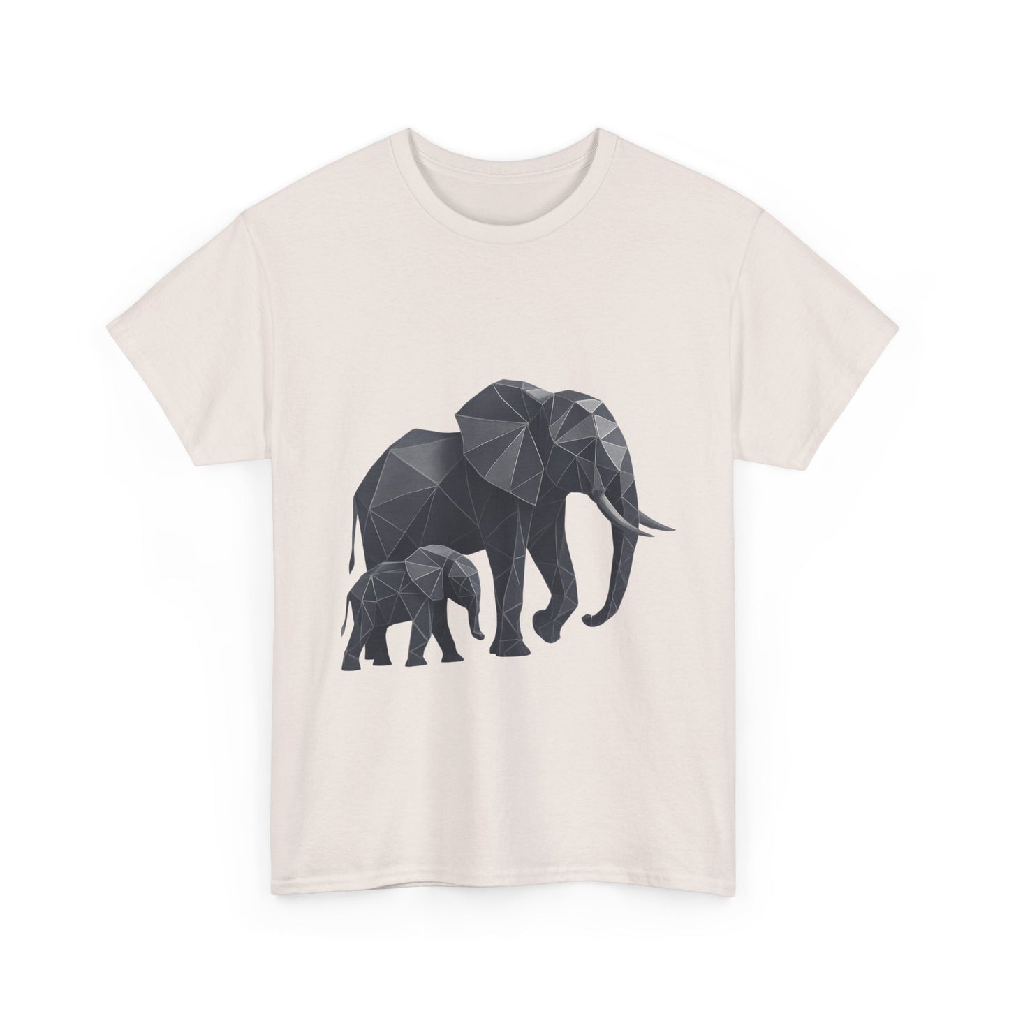 Geometric Elephant Tee - Minimalist Art Shirt, Nature Lover Gift, Animal Print T-Shirt, Unisex Cotton Tee, Eco-Friendly Wear