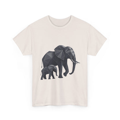 Geometric Elephant Tee - Minimalist Art Shirt, Nature Lover Gift, Animal Print T-Shirt, Unisex Cotton Tee, Eco-Friendly Wear