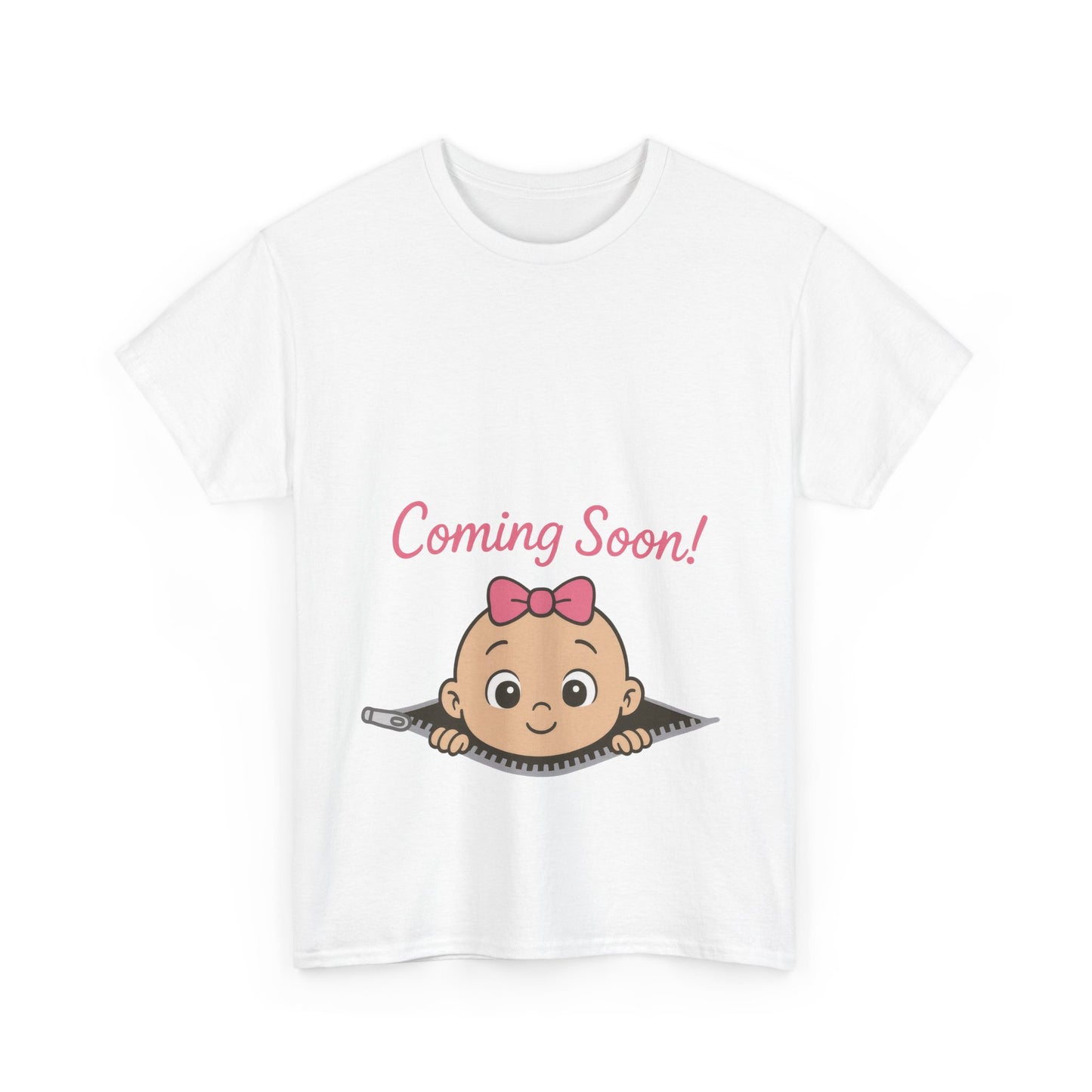 Coming Soon Maternity T-Shirt, Cute Baby Girl Pregnancy Announcement Shirt, Expecting Mom Gift, Gender Reveal Tee, Baby Shower Gift