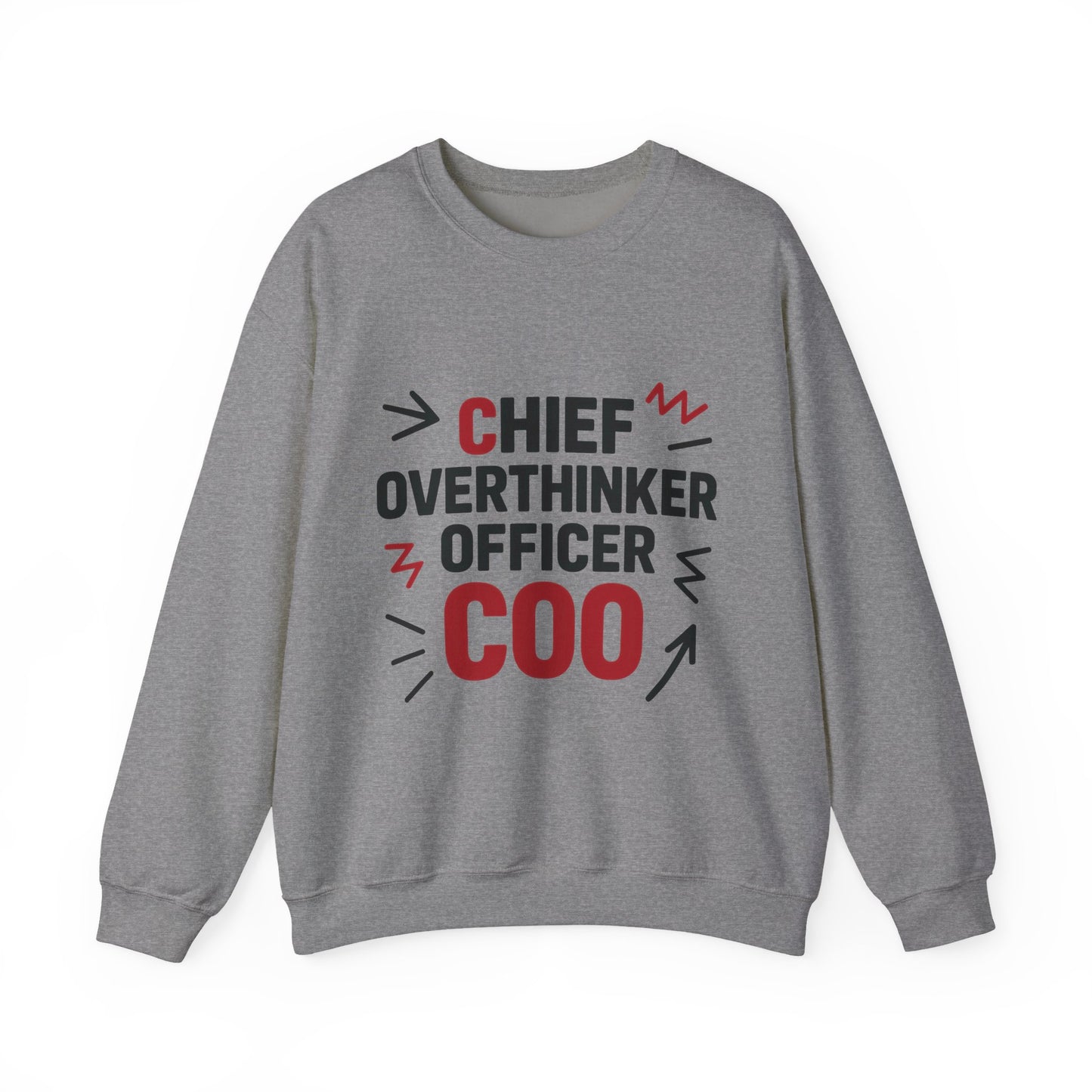 Chief Overthinker Officer Men's Sweatshirt, COO Funny Office Humor Graphic Pullover, Men's Heavy Blend™ Crewneck Sweatshirt