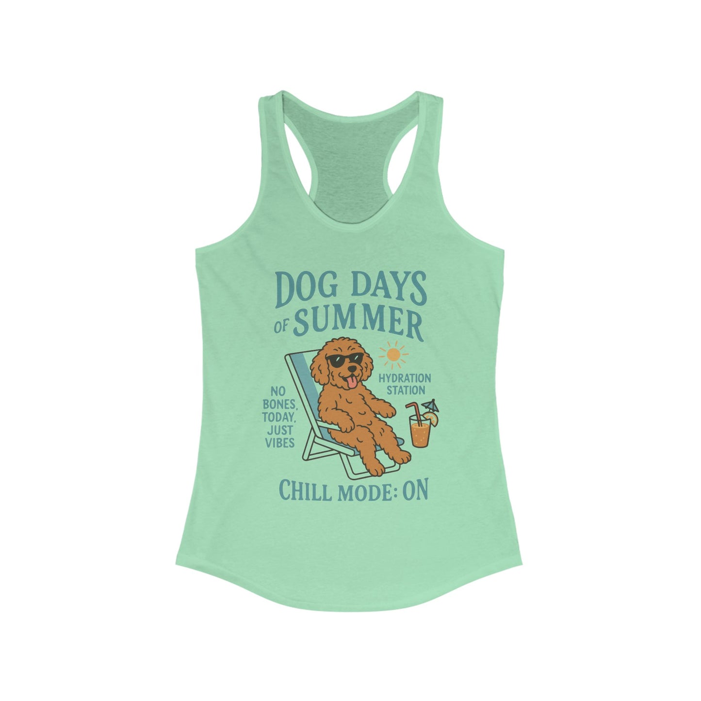 Dog Days of Summer Tank, Funny Cute Dog Graphic Womens Tank Top, Chill Mode ON Tee, Summer Puppy Vibes Gift, Dog Lover Gift