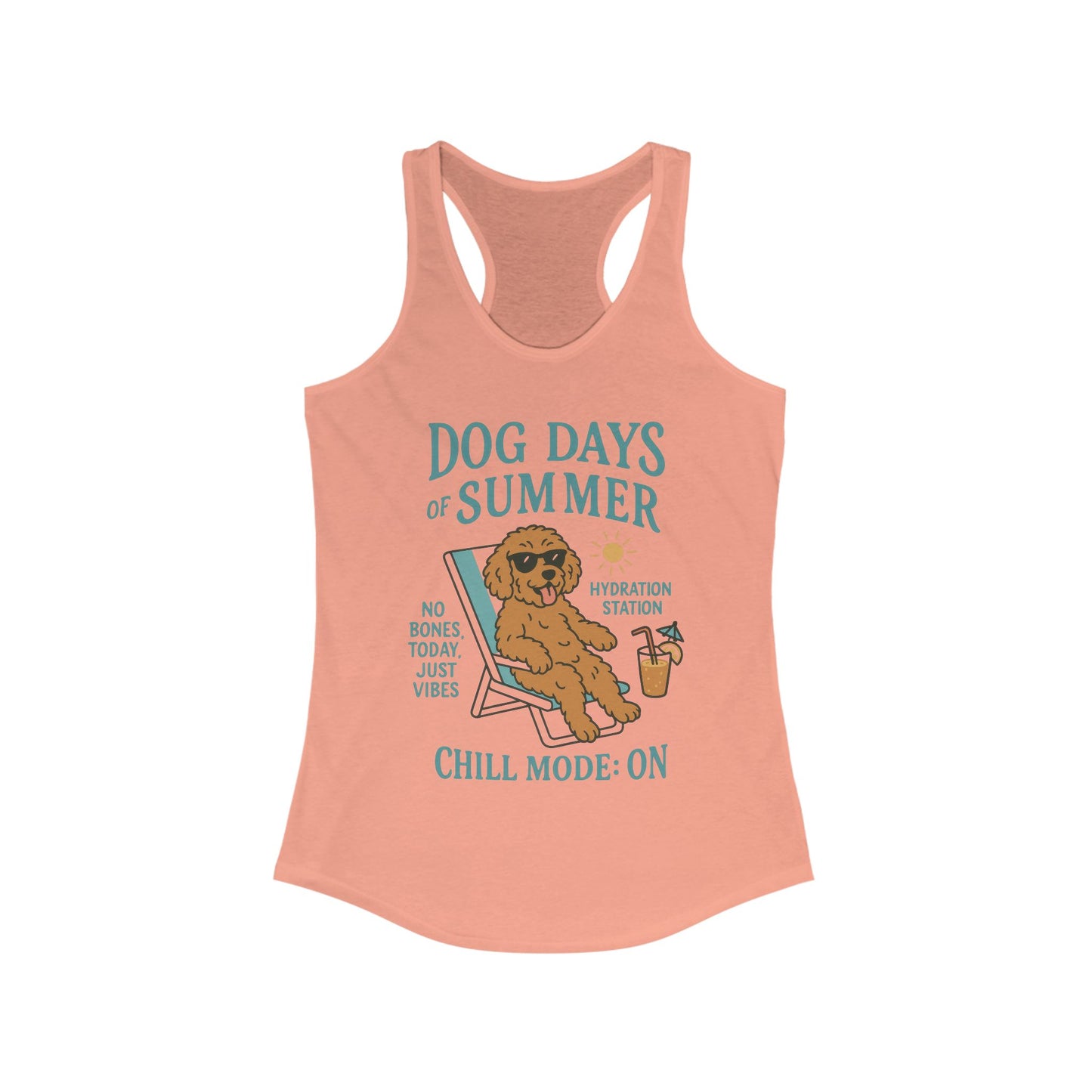 Dog Days of Summer Tank, Funny Cute Dog Graphic Womens Tank Top, Chill Mode ON Tee, Summer Puppy Vibes Gift, Dog Lover Gift