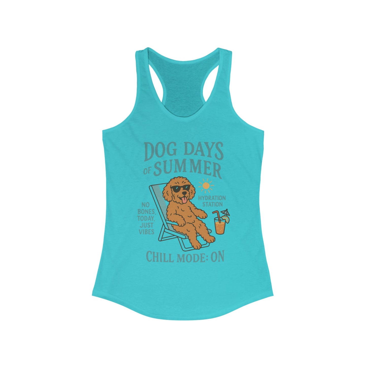 Dog Days of Summer Tank, Funny Cute Dog Graphic Womens Tank Top, Chill Mode ON Tee, Summer Puppy Vibes Gift, Dog Lover Gift