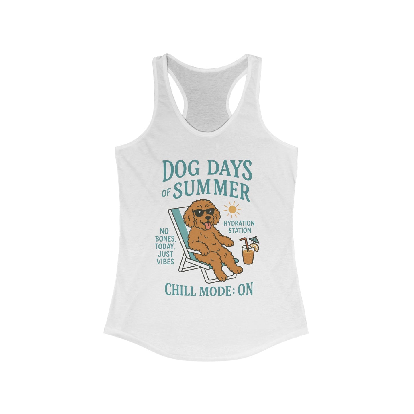 Dog Days of Summer Tank, Funny Cute Dog Graphic Womens Tank Top, Chill Mode ON Tee, Summer Puppy Vibes Gift, Dog Lover Gift