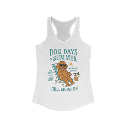 Dog Days of Summer Tank, Funny Cute Dog Graphic Womens Tank Top, Chill Mode ON Tee, Summer Puppy Vibes Gift, Dog Lover Gift