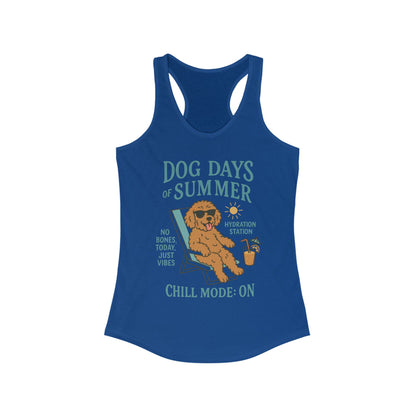 Dog Days of Summer Tank, Funny Cute Dog Graphic Womens Tank Top, Chill Mode ON Tee, Summer Puppy Vibes Gift, Dog Lover Gift
