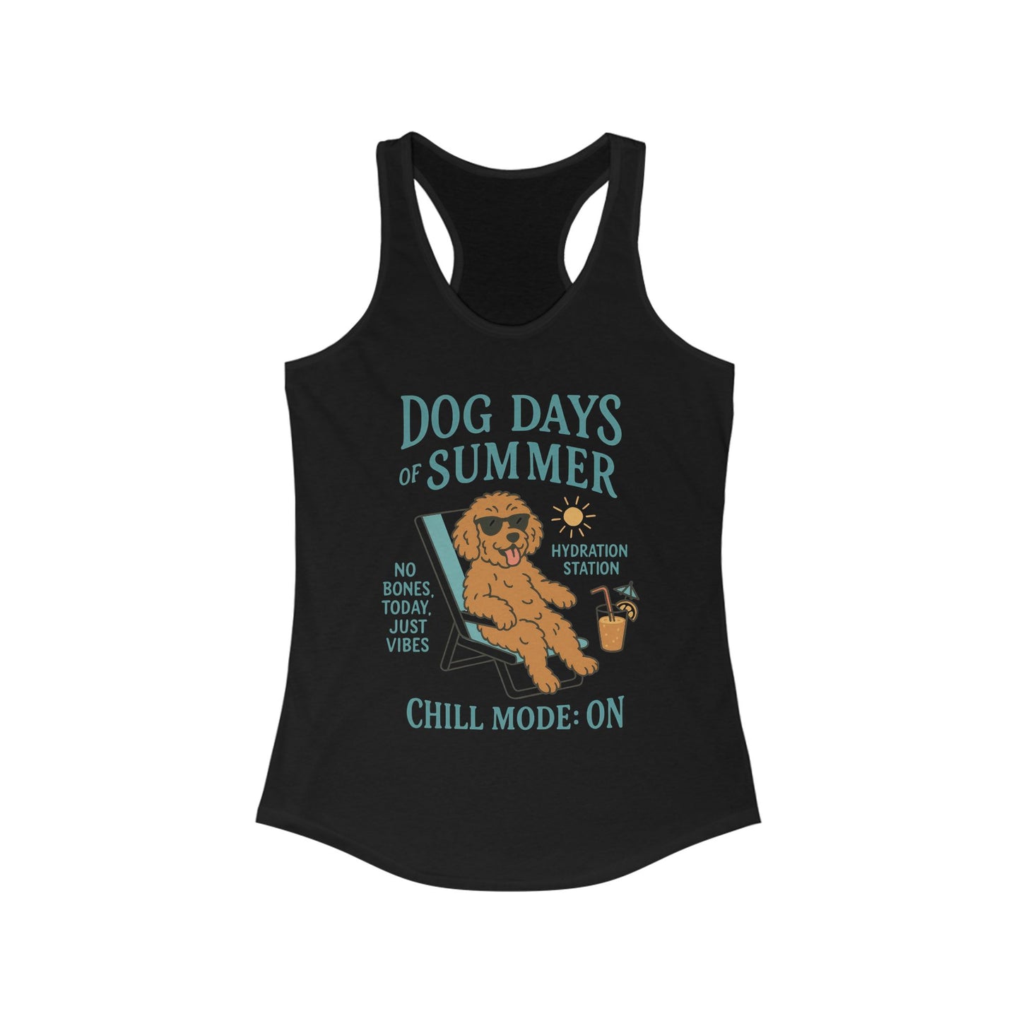 Dog Days of Summer Tank, Funny Cute Dog Graphic Womens Tank Top, Chill Mode ON Tee, Summer Puppy Vibes Gift, Dog Lover Gift