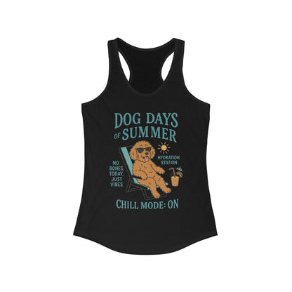 Dog Days of Summer Tank, Funny Cute Dog Graphic Womens Tank Top, Chill Mode ON Tee, Summer Puppy Vibes Gift, Dog Lover Gift