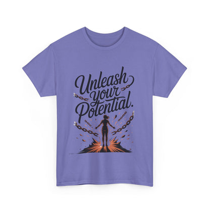 Unleash Your Potential Women's Tee, Motivational T-Shirt, Inspirational Cotton Tee, Gift for Gym Lovers, Positive Energy Top
