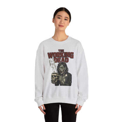 The Working Dead Women's Zombie Sweatshirt, Halloween Zombie Top, Work Humor Sweatshirt, Women's Heavy Blend™ Crewneck Sweatshirt