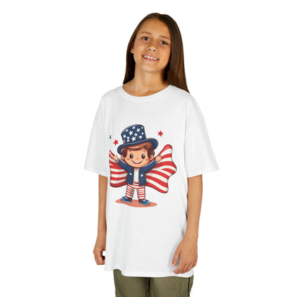 4th of July Kids T-Shirt,Kids  Unisex Patriotic Tee, American Flag Outfit for Boys and Girls, Independence Day Shirt, Cute American Shirt