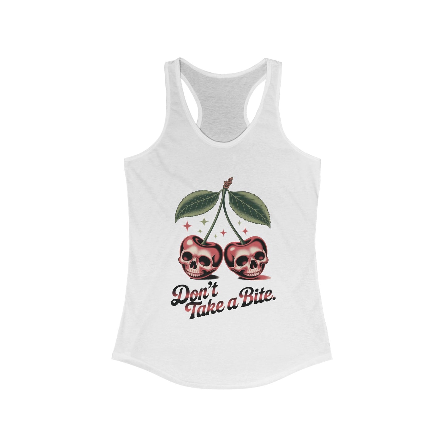 Skull Cherry Womens Tank Top, Edgy Tee, Halloween Apparel, Cute Gothic Fruit Graphic Tank for Women, Funny Dark Style Tee, Summer Wear