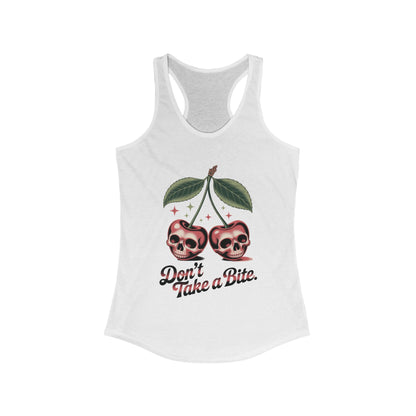 Skull Cherry Womens Tank Top, Edgy Tee, Halloween Apparel, Cute Gothic Fruit Graphic Tank for Women, Funny Dark Style Tee, Summer Wear