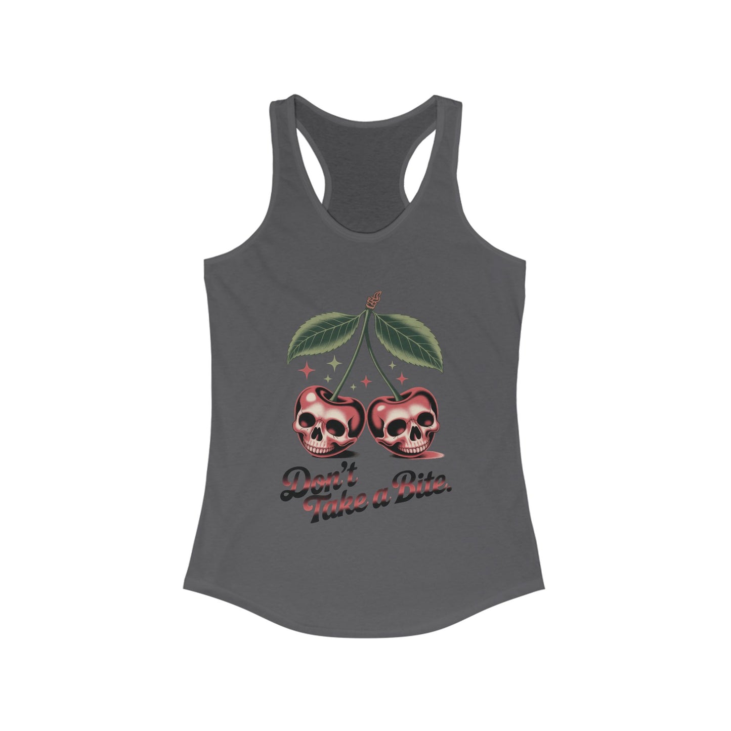 Skull Cherry Womens Tank Top, Edgy Tee, Halloween Apparel, Cute Gothic Fruit Graphic Tank for Women, Funny Dark Style Tee, Summer Wear