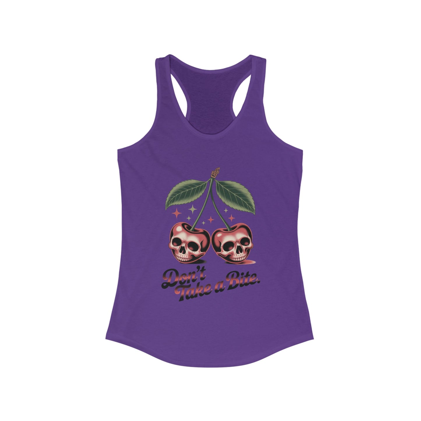 Skull Cherry Womens Tank Top, Edgy Tee, Halloween Apparel, Cute Gothic Fruit Graphic Tank for Women, Funny Dark Style Tee, Summer Wear