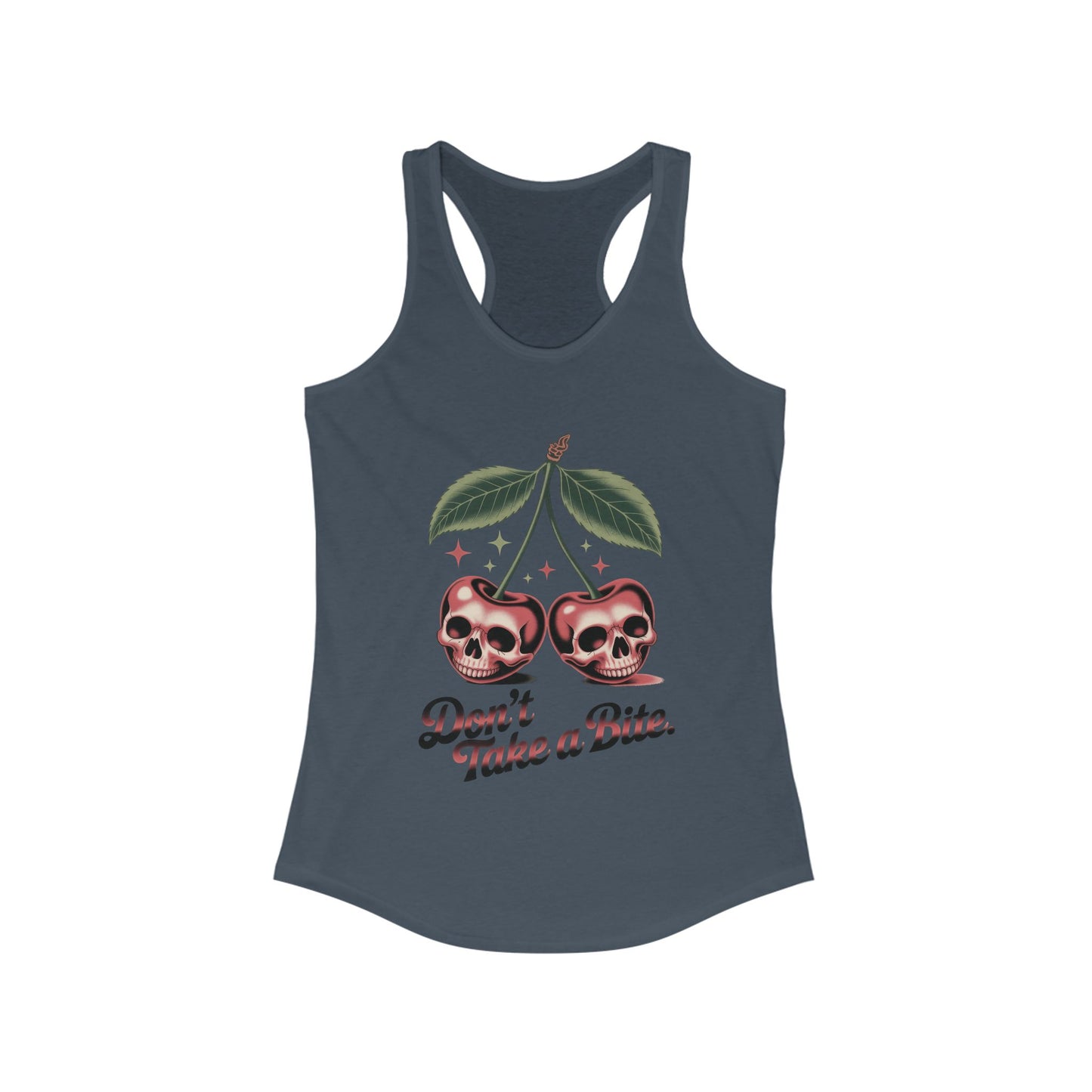 Skull Cherry Womens Tank Top, Edgy Tee, Halloween Apparel, Cute Gothic Fruit Graphic Tank for Women, Funny Dark Style Tee, Summer Wear