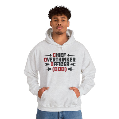Chief Overthinker Officer Men's Hoodie, Funny COO Graphic Pullover, Sarcastic Office Humor Gift, Men's Heavy Blend™ Hooded Sweatshirt