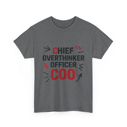 Men's COO T-Shirt, Chief Overthinker Officer Funny Graphic Tee, Office Humor Shirt for Him