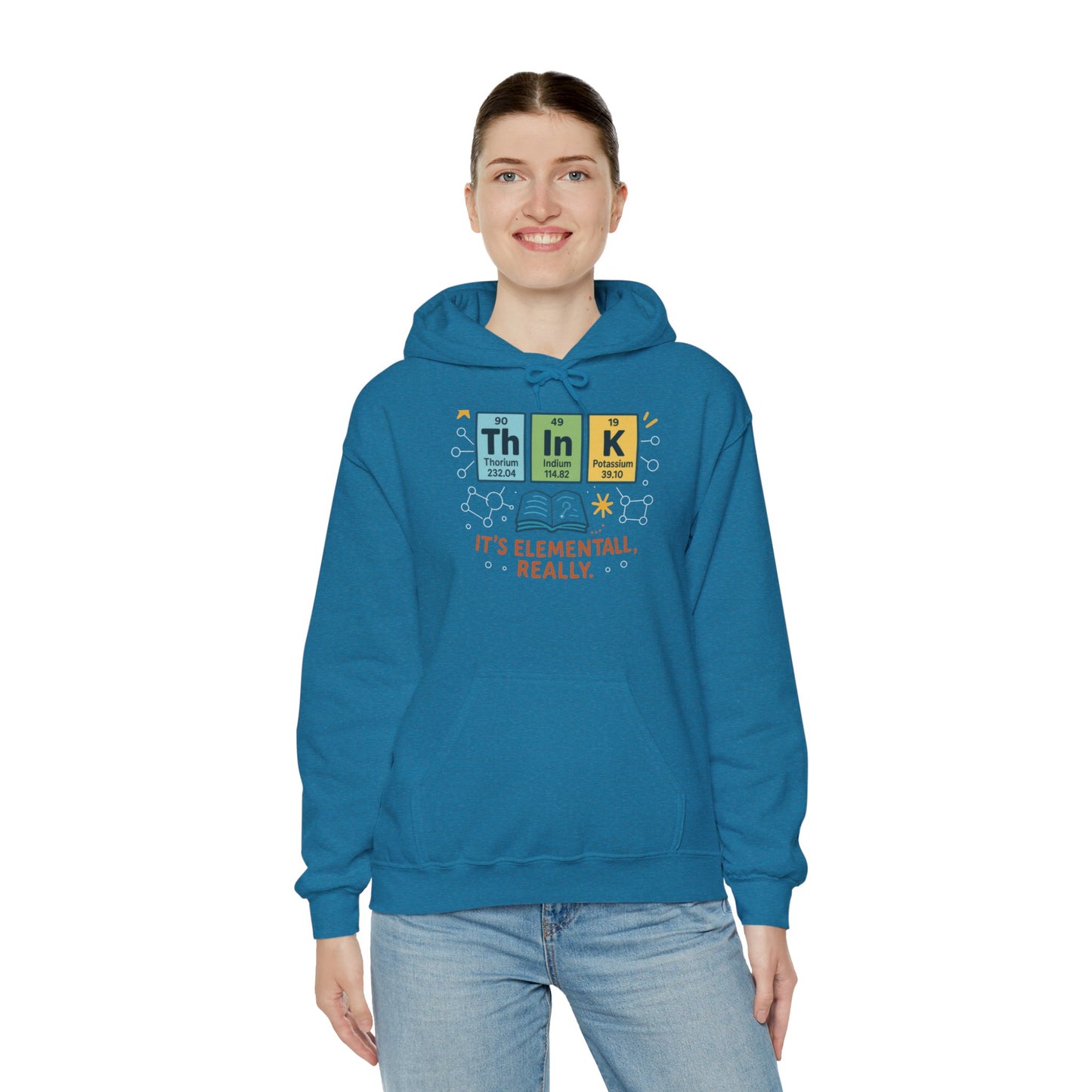 Think Hoodie for Women, Funny Chemistry Hoodie, Element of Humor Science Sweatshirt, Nerdy Gift for Her, Gift for Students, Science Lovers