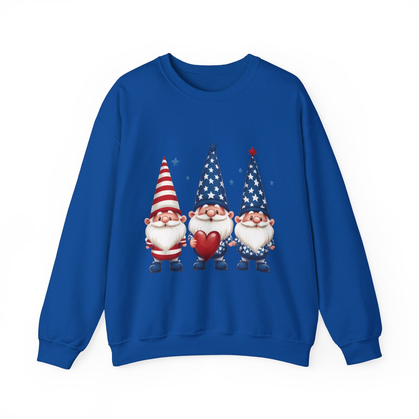 Patriotic Gnome Sweatshirt, Cozy Casual Wear for Independence Day, Gift for Gnome Lovers, 4th of July Apparel, All-Year Comfort